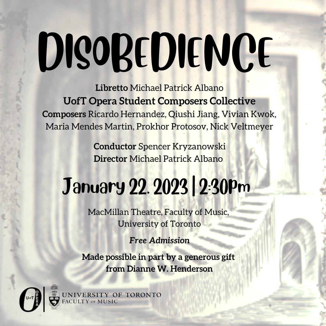 Opera Student Composer Collective presents 'Disobedience'